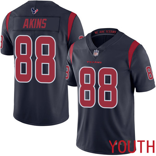 Houston Texans Limited Navy Blue Youth Jordan Akins Jersey NFL Football #88 Rush Vapor Untouchable